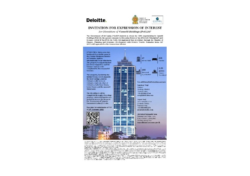 Expression of interest for 100% Divestiture of Canwell Holdings (Pvt) Ltd