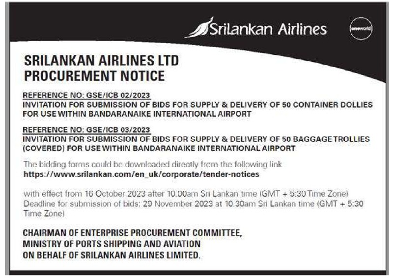 Sri Lankan Airlines - Procurement Notice