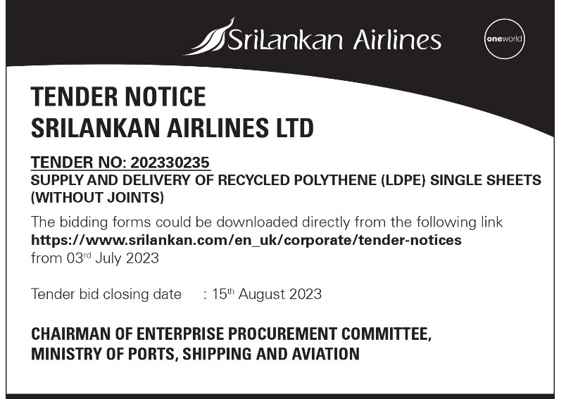 Sri Lankan Airlines - Tender Notice