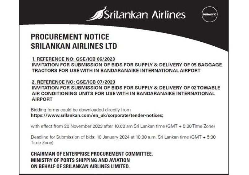 Procurement Notice - Sri Lankan Airlines