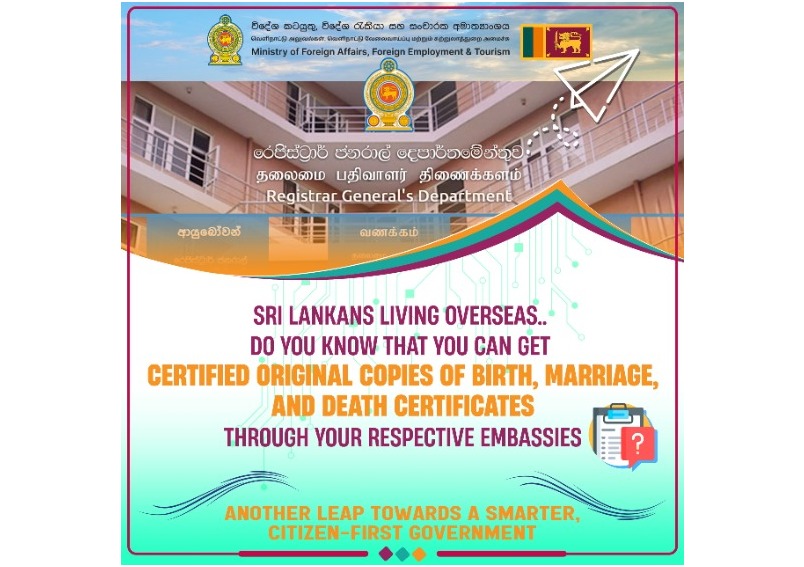 eBMD (Birth, Marriage, and Death Certificates ) Programme among Overseas Sri Lankans