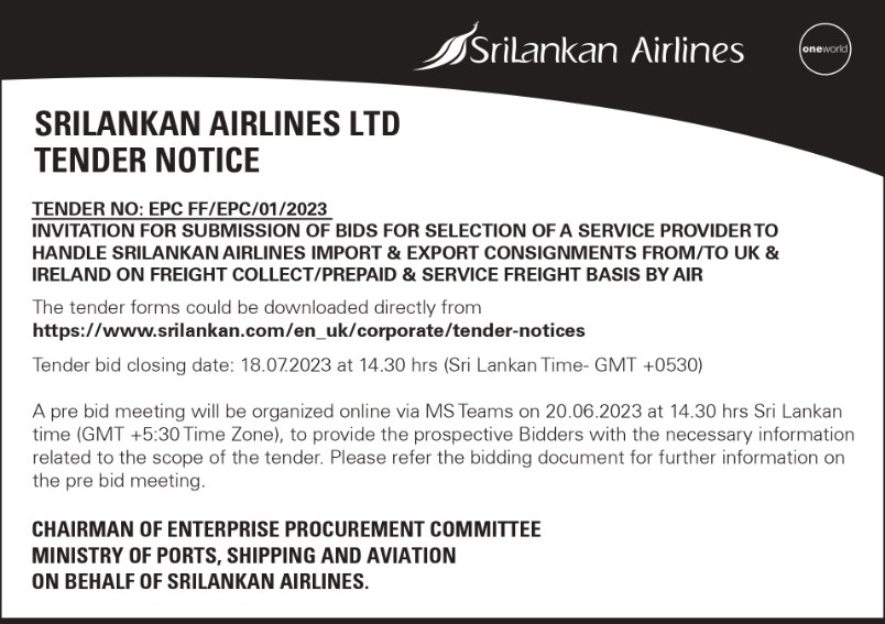 Sri Lankan Airlines - Tender Notice