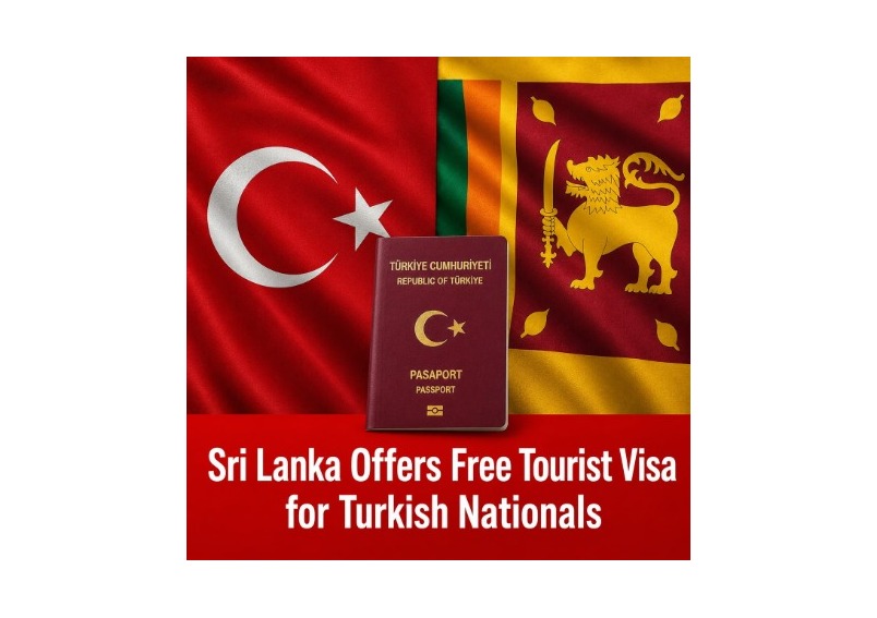 Sri Lanka Offers Free Tourist Visa (ETA) Facility for Turkish Nationals
