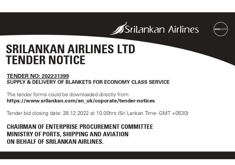 Sri Lankan Airlines - Tender Notice
