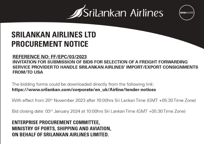 Sri Lankan Airlines - Procurement Notice