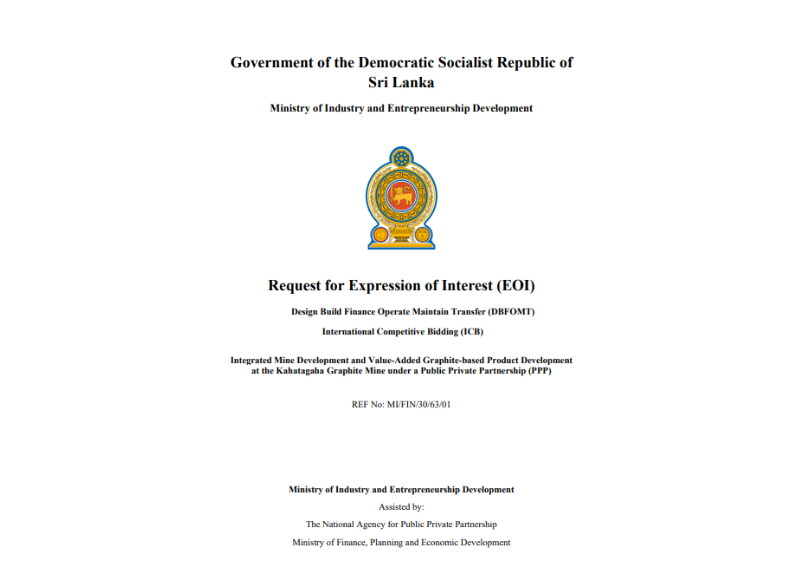Expression of Interest (EOI) for Kahatagaha Graphite Mine