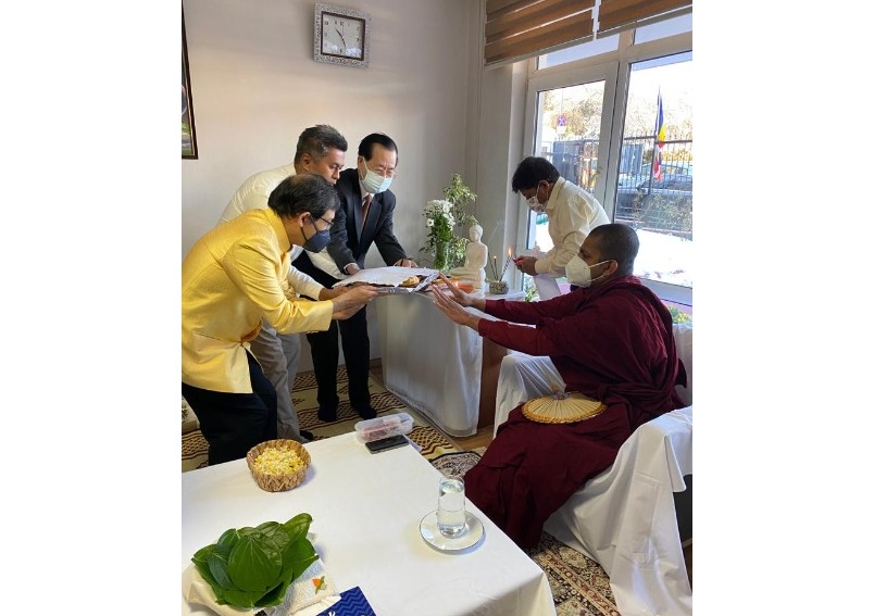 Alms giving and pirith chanting ceremony at the Chancery in Ankara