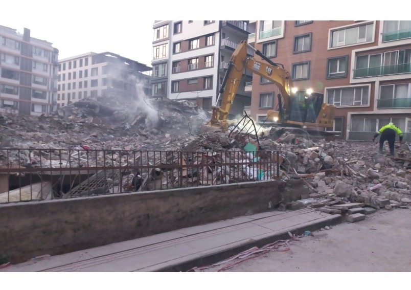 Photographs of the building where the Sri Lankan woman is believed to have lived and debris removal has been ongoing since morning